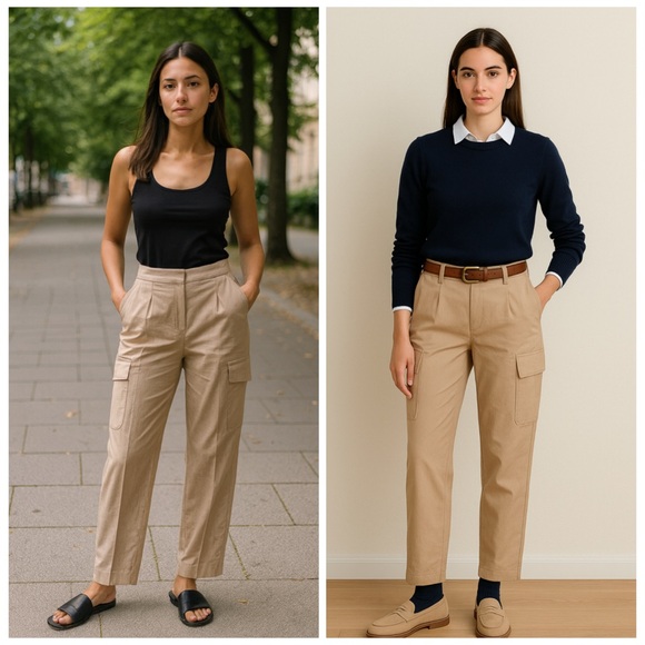 Vince Pants - Vince Linen Blend Oat Beige Cargo Trouser Pants NWT Size 4